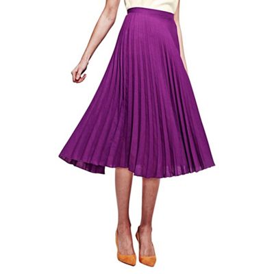 Purple Sunray Pleat Skirt in clever fabric